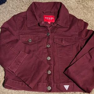Maroon Guess Cropped Jacket